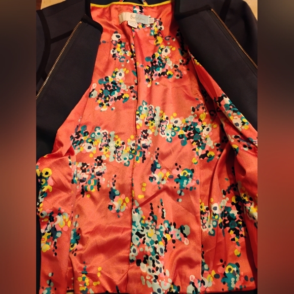 Boden Dark Blue Black Blackfriars Preppy Peplum Zip Jacket Size 6 - Picture 3 of 5